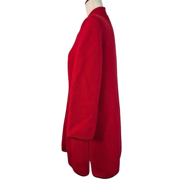Geiger Austria Red Wool 3/4 Length Button Up Coat Jacket Button Front Pockets 36 - Picture 3 of 6